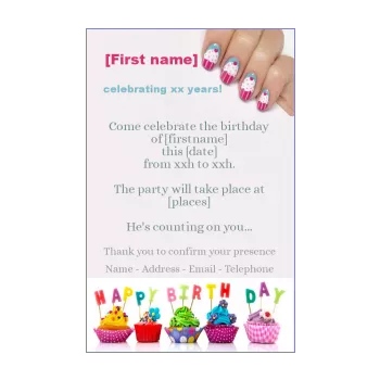 birthday card invitation cake kid 