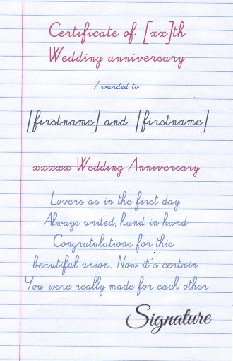 Birthday Wedding Certificate free template