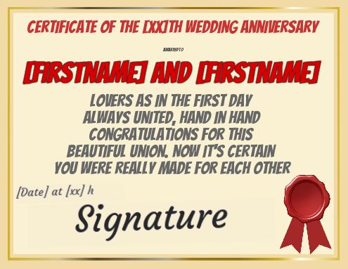 Birthday Wedding Certificate template