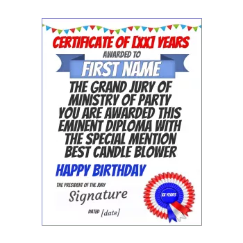 funny birthday certificate 10 years 20 years 30 years 40 years 50 years 60 years 70 years 80 years 