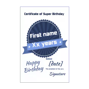 birthday certificate blue boy coat of arms 
