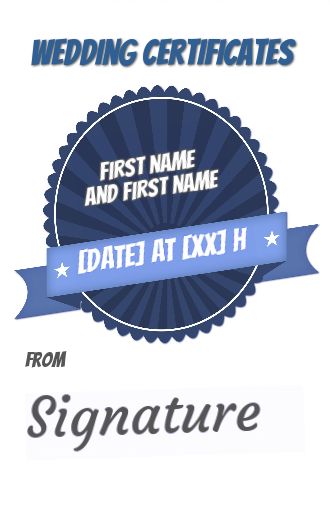 Birthday Wedding Certificate Blue free template