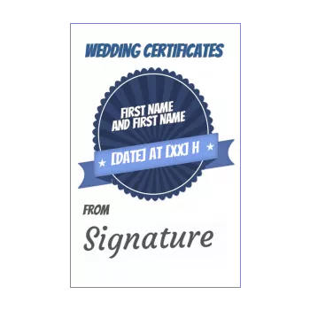 birthday wedding certificate blue coat of arms 