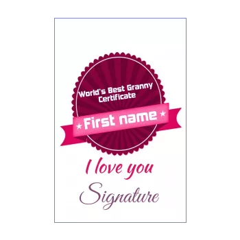 certificate best grandmother coat of arms mauve rose 