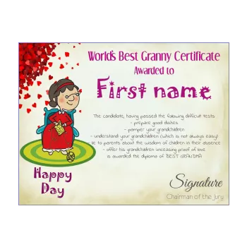 funny certificate best grandmother heart drawing 