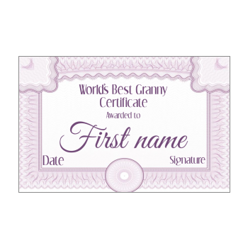 Best Granny Certificate for Grandmother's Day templates