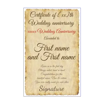 wedding certificate letter parchment 