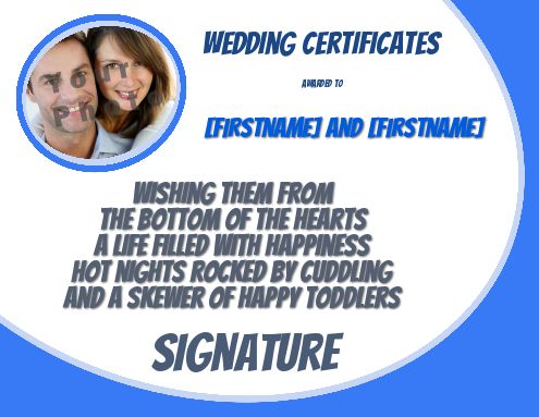 Wedding Certificate with photo template