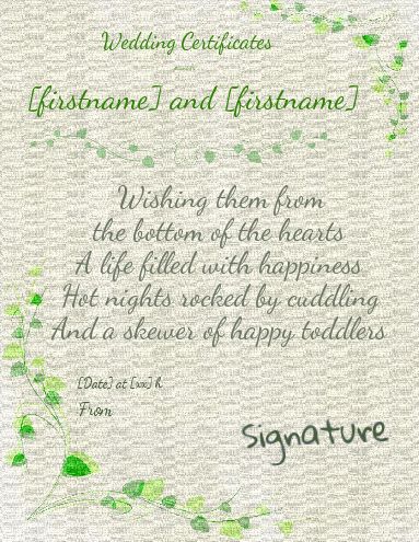 Wedding Certificate Flower template