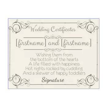 funny wedding certificate grey 