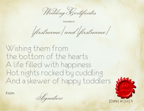 Wedding Certificate template