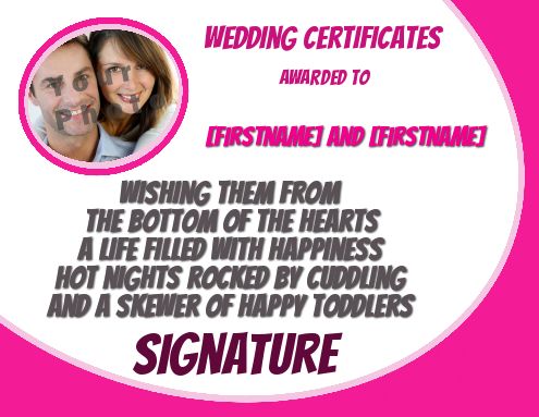 Wedding Certificate with photo template