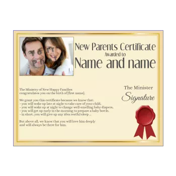 certificate birth parents yellow 