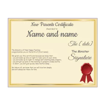 certificate birth parents yellow 