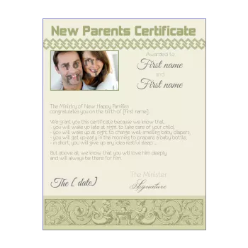 certificate birth green parents 
