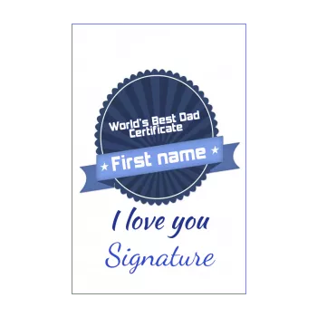 certificate best dad party blue coat of arms 