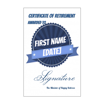 Funny Retirement Certificate free templates on Greetings-Discount
