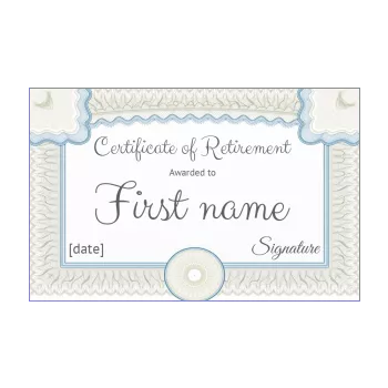 funny certificate retirement blue grey 