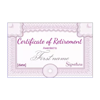 certificate of retirement template