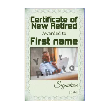 funny certificate retirement green 