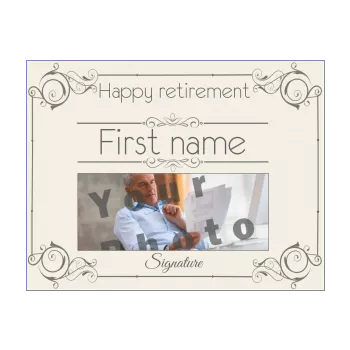funny certificate retirement grey yellow 
