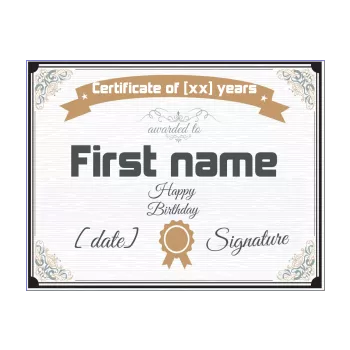 birthday certificate brown elegant 
