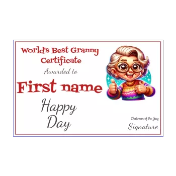 funny certificate best grandmother drawing 
