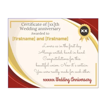 birthday wedding certificate brown red 
