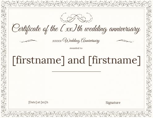 Wedding Certificate Brown Elegant Yellow template