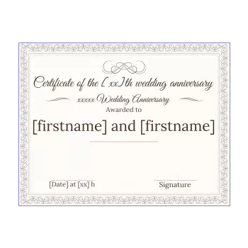 wedding certificate brown elegant yellow 