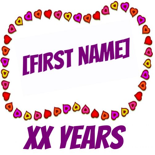 Birthday Label Gift Heart Girl free template