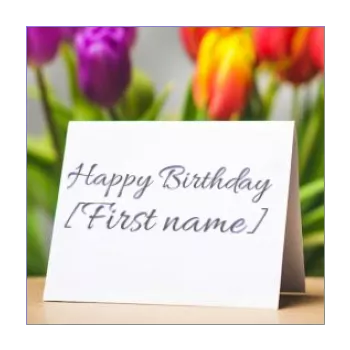 birthday label cardboard gift flower 