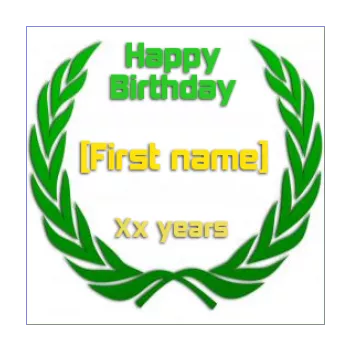 birthday label gift green yellow 