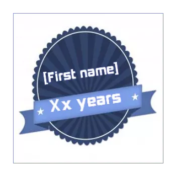 birthday label gift blue 