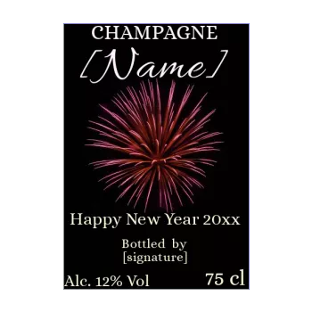 label bottle new year dinner champagne black alcohol 