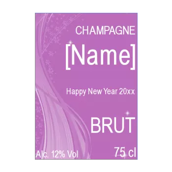 label bottle new year dinner champagne mauve alcohol 