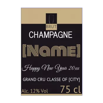 label bottle new year dinner champagne black alcohol 