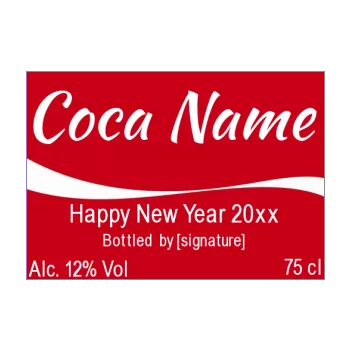 label bottle new year dinner coca red 