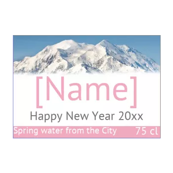label bottle new year water dinner rose 