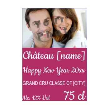 label bottle new year dinner mauve wine 