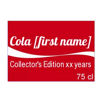 birthday label bottle coca red 