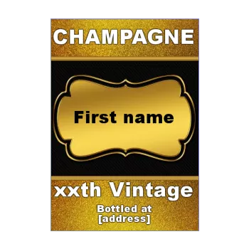 label bottle champagne yellow alcohol 