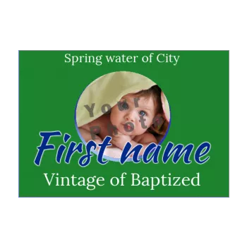 label bottle baptism water green 