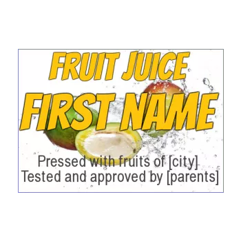 label bottle baptism water fruit orange white 