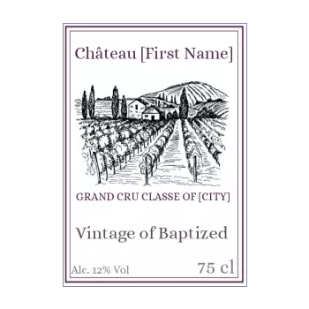 label bottle baptism castle mauve white wine 