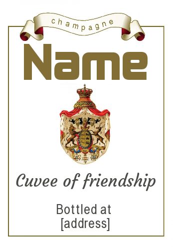 Label Bottle Champagne Brown Alcohol free template