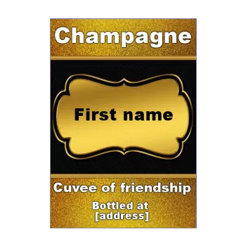 label bottle champagne yellow alcohol 