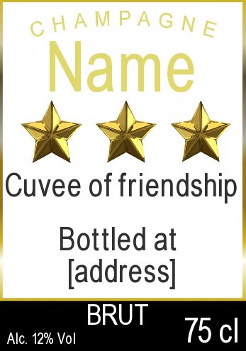 Label Bottle Champagne Black Star free template