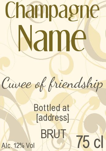 Label Bottle Champagne Brown Flower free template