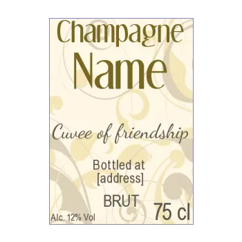 label bottle champagne brown flower yellow alcohol 